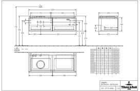 Тумба під раковину Villeroy & Boch Legato 120х38 см з підсвічуванням ДСП дуб аризона B579L0VH