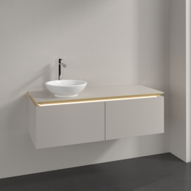 Тумба под раковину Villeroy & Boch Legato 120х38 см с подсветкой ДСП нежно-серый B579L0VK