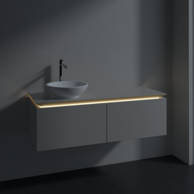 Тумба под раковину Villeroy & Boch Legato 120х38 см с подсветкой ДСП нежно-серый B579L0VK