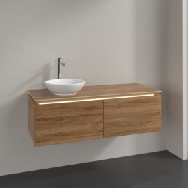 Тумба під раковину Villeroy & Boch Legato 120х38 см з підсвічуванням ДСП дуб канзас B579L0RH