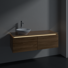Тумба під раковину Villeroy & Boch Legato 120х38 см з підсвічуванням ДСП дуб канзас B579L0RH