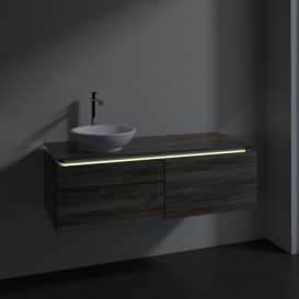 Тумба під раковину Villeroy & Boch Legato 120х38 см з підсвічуванням ДСП кам'яний дуб B579L0RK