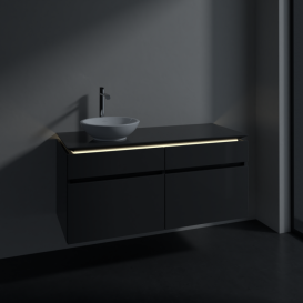 Тумба під раковину Villeroy & Boch Legato 120х55 см з підсвічуванням МДФ/ДСП глянсовий сірий B580L0FP