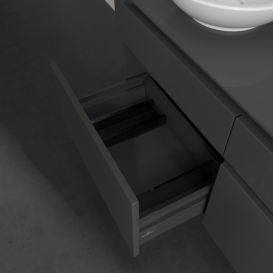 Тумба під раковину Villeroy & Boch Legato 120х55 см з підсвічуванням МДФ/ДСП глянсовий сірий B580L0FP