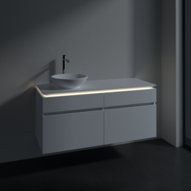 Тумба під раковину Villeroy & Boch Legato 120х55 см з підсвічуванням ДСП білий матовийB580L0MS