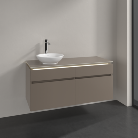 Тумба под раковину Villeroy & Boch Legato 120х55 см з підсвічуванням ДСП трюфель серый B580L0VG