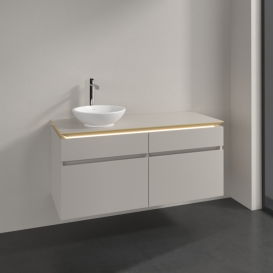 Тумба під раковину Villeroy & Boch Legato 120х55 см з підсвічуванням ДСП ніжно-сірий B580L0VK