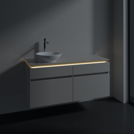 Тумба під раковину Villeroy & Boch Legato 120х55 см з підсвічуванням ДСП ніжно-сірий B580L0VK