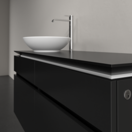 Тумба под раковину Villeroy & Boch Legato 120х55 см с подсветкой МДФ/ДСП черный матовый лак B580L0PD