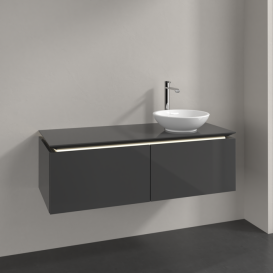 Тумба під раковину Villeroy & Boch Legato 120х38 см з підсвічуванням МДФ/ДСП глянсовий сірий B581L0FP