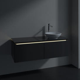 Тумба під раковину Villeroy & Boch Legato 120х38 см з підсвічуванням МДФ/ДСП глянсовий сірий B581L0FP