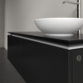 Тумба под раковину Villeroy & Boch Legato 120х38 см с подсветкой МДФ/ДСП черный матовый лак B581L0PD