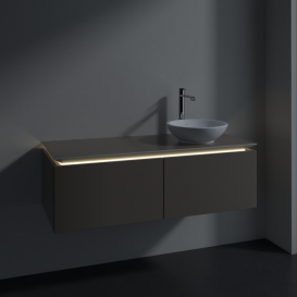 Тумба під раковину Villeroy & Boch Legato 120х38 см з підсвічуванням ДСП сірий трюфель B581L0VG