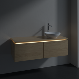 Тумба под раковину Villeroy & Boch Legato 120х38 см с подсветкой ДСП северный дуб B581L0VJ