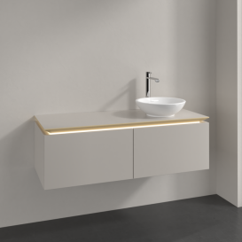Тумба под раковину Villeroy & Boch Legato 120х38 см с подсветкой ДСП нежно-серый B581L0VK