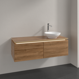 Тумба під раковину Villeroy & Boch Legato 120х38 см з підсвічуванням ДСП дуб канзас B581L0RH