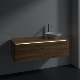 Тумба під раковину Villeroy & Boch Legato 120х38 см з підсвічуванням ДСП дуб канзас B581L0RH