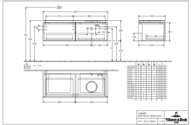Тумба під раковину Villeroy & Boch Legato 120х38 см з підсвічуванням ДСП дуб канзас B581L0RH