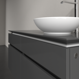 Тумба під раковину Villeroy & Boch Legato 120х55 см з підсвічуванням МДФ/ДСП глянсовий сірий B582L0FP