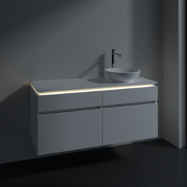 Тумба під раковину Villeroy & Boch Legato 120х55 см з підсвічуванням ДСП білий матовий B582L0MS