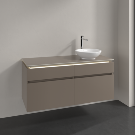 Тумба под раковину Villeroy & Boch Legato 120х55 см с подсветкой ДСП трюфель серый B582L0VG