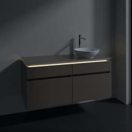Тумба под раковину Villeroy & Boch Legato 120х55 см с подсветкой ДСП трюфель серый B582L0VG