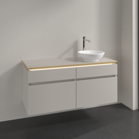 Тумба під раковину Villeroy & Boch Legato 120х55 см з підсвічуванням ДСП ніжно-сірий B582L0VK