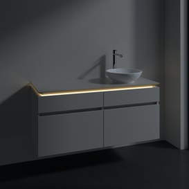 Тумба під раковину Villeroy & Boch Legato 120х55 см з підсвічуванням ДСП ніжно-сірий B582L0VK