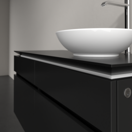 Тумба под раковину Villeroy & Boch Legato 120х55 см с подсветкой МДФ/ДСП черный матовый лак B582L0PD
