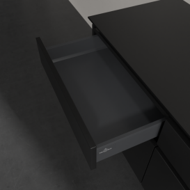 Тумба под раковину Villeroy & Boch Legato 120х55 см с подсветкой МДФ/ДСП черный матовый лак B582L0PD