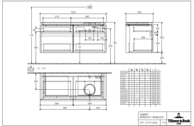 Тумба под раковину Villeroy & Boch Legato 120х55 см с подсветкой ДСП дуб канзас B582L0RH