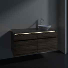 Тумба під раковину Villeroy & Boch Legato 120х55 см з підсвічуванням ДСП кам'яний дуб B582L0RK