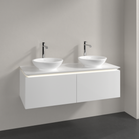 Тумба под раковину Villeroy & Boch Legato 120х38 см с подсветкой МДФ/ДСП белый глянцевый B583L0DH