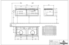 Тумба под раковину Villeroy & Boch Legato 120х38 см с подсветкой МДФ/ДСП глянцевый серый B583L0FP