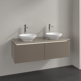 Тумба под раковину Villeroy & Boch Legato 120х38 см с подсветкой ДСП трюфель серый B583L0VG