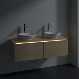Тумба під раковину Villeroy&Boch Legato 120х38 см з підсвічуванням ДСП північний дуб B583L0VJ