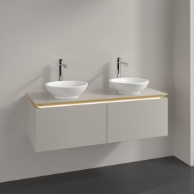 Тумба під раковину Villeroy & Boch Legato 120х38 см з підсвічуванням ДСП ніжно-сірий B583L0VK