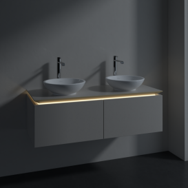 Тумба під раковину Villeroy & Boch Legato 120х38 см з підсвічуванням ДСП ніжно-сірий B583L0VK