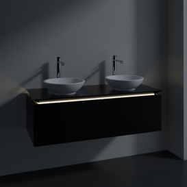 Тумба под раковину Villeroy & Boch Legato 120х38 см с подсветкой МДФ/ДСП черный матовый лак B583L0PD