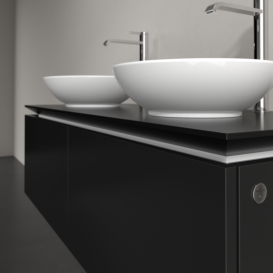 Тумба под раковину Villeroy & Boch Legato 120х38 см с подсветкой МДФ/ДСП черный матовый лак B583L0PD