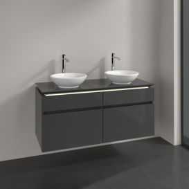 Тумба під раковину Villeroy & Boch Legato 120х55 см з підсвічуванням МДФ/ДСП глянсовий сірий B584L0FP