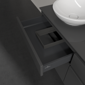 Тумба під раковину Villeroy & Boch Legato 120х55 см з підсвічуванням МДФ/ДСП глянсовий сірий B584L0FP