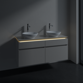 Тумба під раковину Villeroy & Boch Legato 120х55 см з підсвічуванням ДСП ніжно-сірий B584L0VK