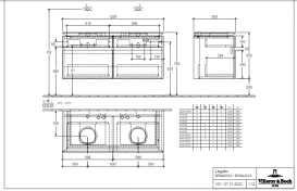 Тумба під раковину Villeroy & Boch Legato 120х55 см з підсвічуванням ДСП ніжно-сірий B584L0VK