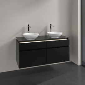 Тумба под раковину Villeroy & Boch Legato 120х55 см с подсветкой МДФ/ДСП черный матовый лак B584L0PD