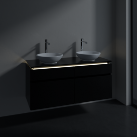 Тумба под раковину Villeroy & Boch Legato 120х55 см с подсветкой МДФ/ДСП черный матовый лак B584L0PD