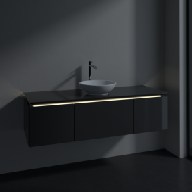 Тумба під раковину Villeroy & Boch Legato 140х38 см з підсвічуванням МДФ/ДСП глянсовий сірий B585L0FP