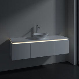 Тумба під раковину Villeroy & Boch Legato 140х38 см з підсвічуванням ДСП білий матовий B585L0MS