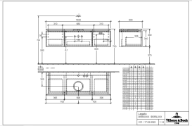 Тумба под раковину Villeroy & Boch Legato 140х38 см с подсветкой МДФ/ДСП черный матовый лак B585L0PD