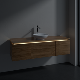 Тумба під раковину Villeroy & Boch Legato 140х38 см з підсвічуванням ДСП дуб канзас B585L0RH